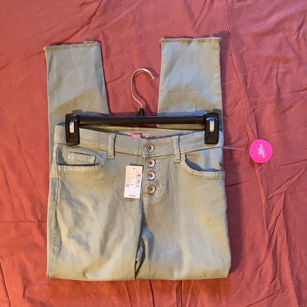 Olvie Green Super Strech Skinny Jeans Size 10 Girl